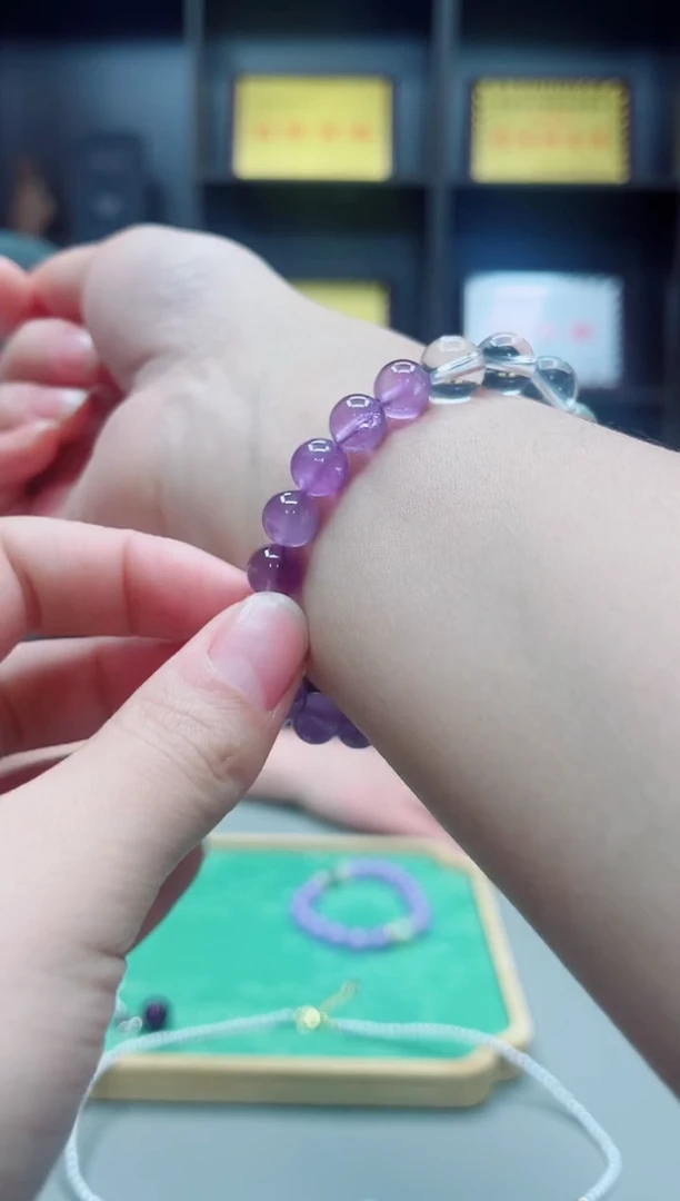 未镶嵌耳饰水晶水晶串紫