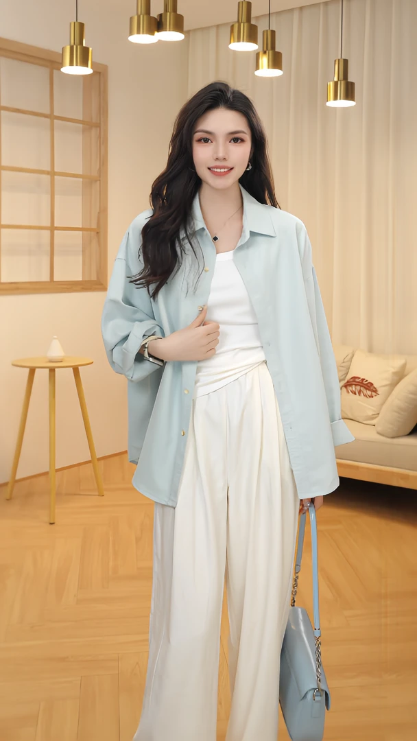 100%棉2025新款刺绣衬衫女polo领长袖百搭韩范宽松休闲港味上衣