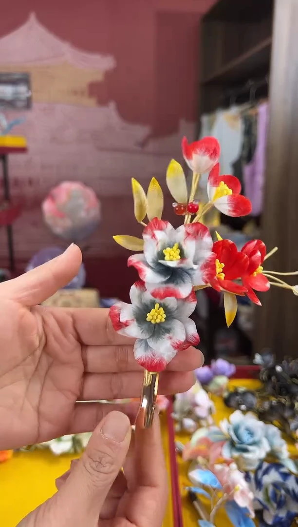 【闪购商品】刺绣非遗绒花（发饰）