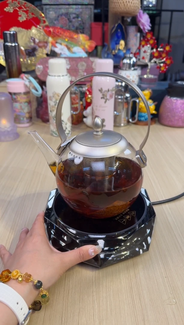 76品德坊提梁壶（透明）+水晶电陶炉+可乐杯