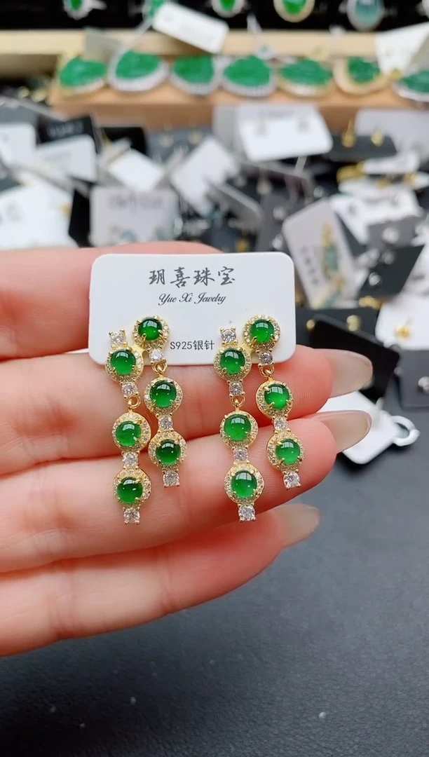 银S925镶嵌戒指翡翠1