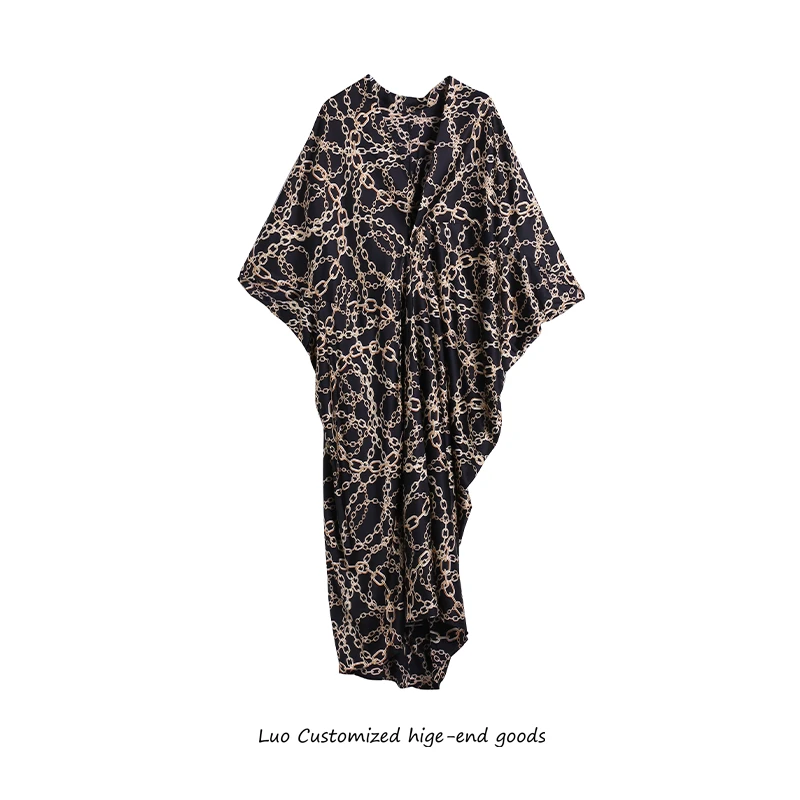 【漫语】长裙链条花纹气质精品时尚连衣裙ML216A女款