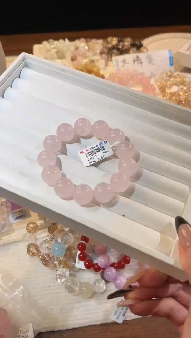 未镶嵌手链水晶多样性发一Q32粉晶16mm