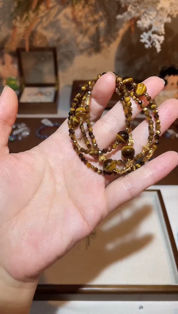 毛衣链未镶嵌木变石（虎睛石）黄虎眼DIY毛衣链 多样性发一