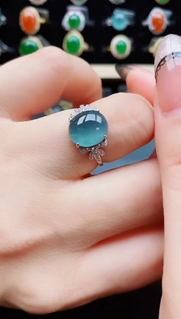 翡翠戒指银S925镶嵌50805508