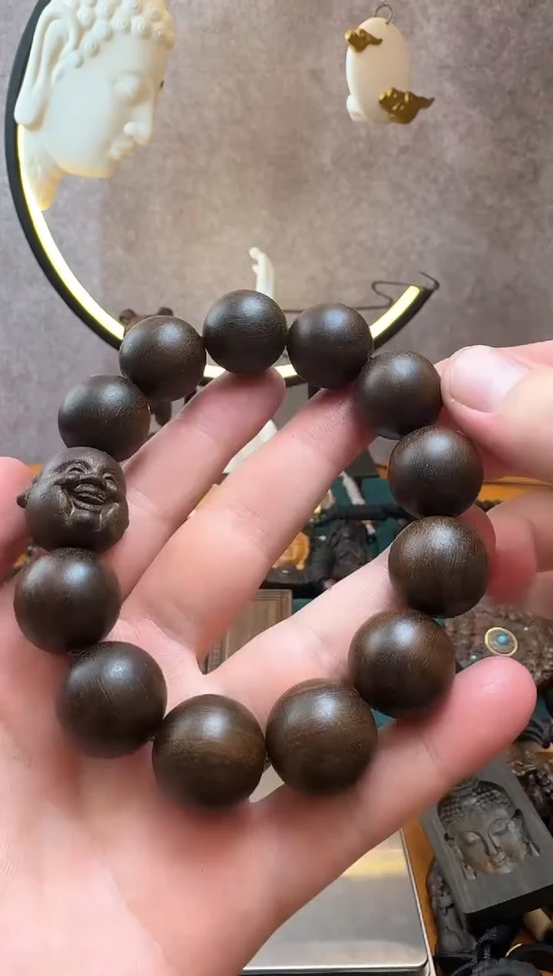 【闪购商品】巴布亚血月星空弥勒佛1.8手串