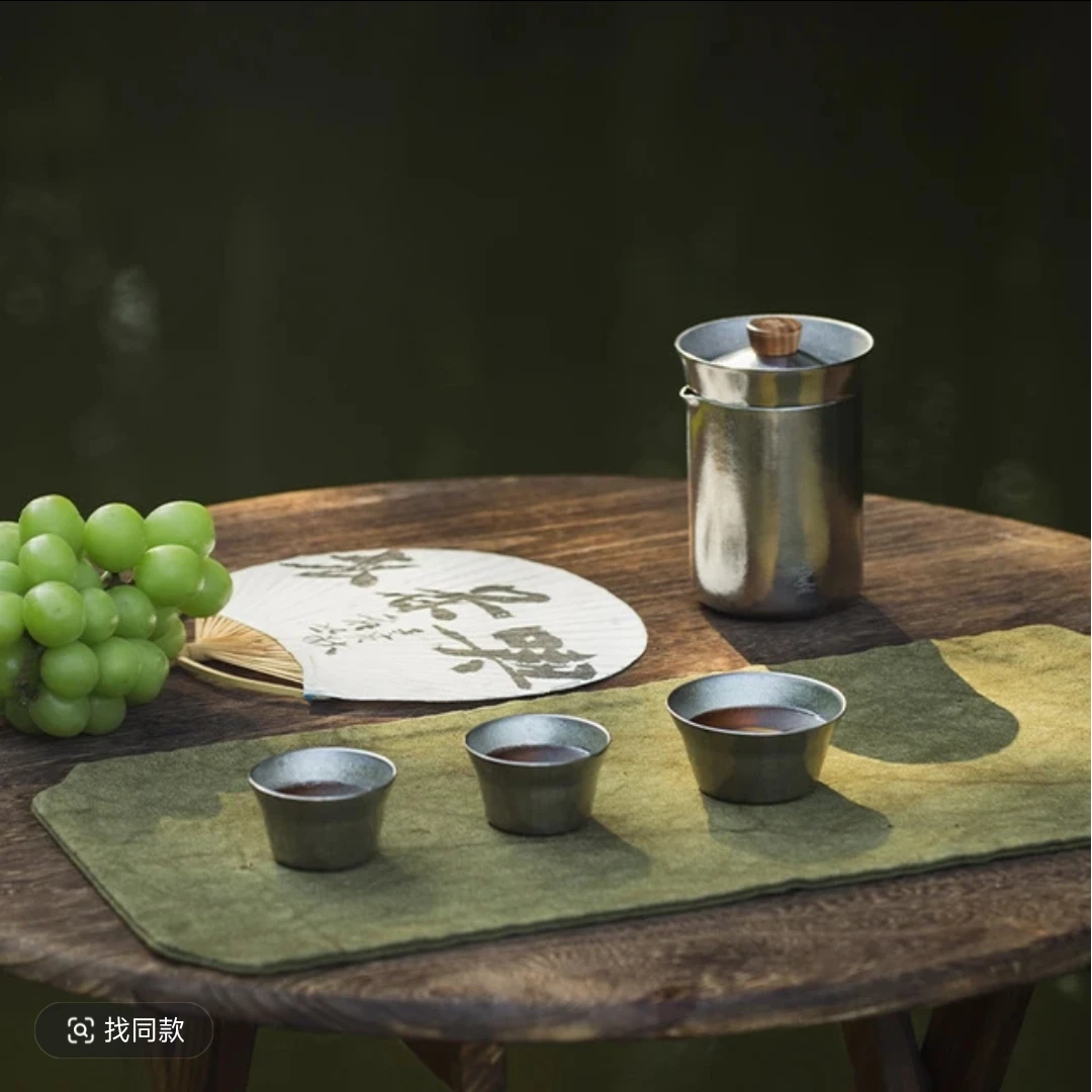 飞剑·鸣盏联名 纯钛快客杯 一壶一主杯两客杯套装 双层 户外圣器