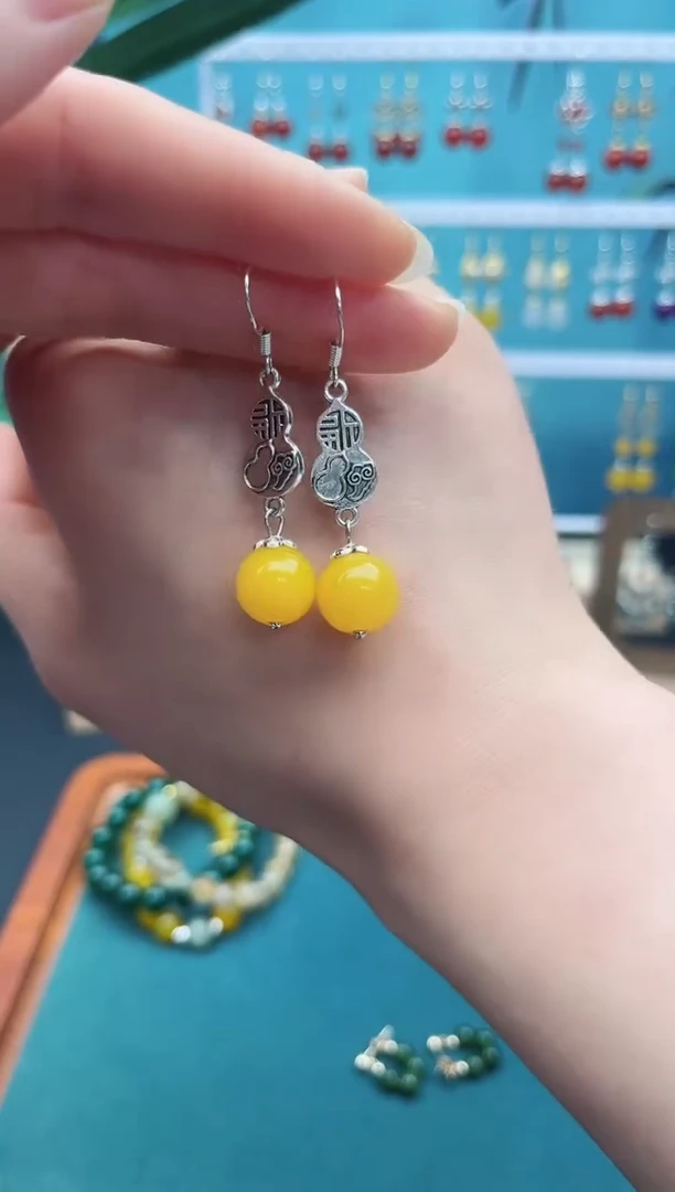 玛瑙/玉髓耳饰银S925镶嵌222000