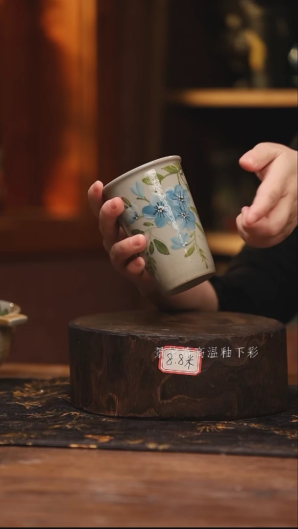 陶瓷 景德镇高温釉下手绘陶瓷@L031@