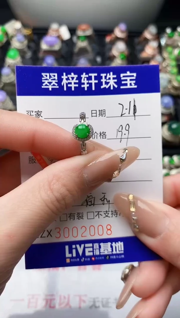 【闪购商品】翡翠戒指银S925镶嵌/2008