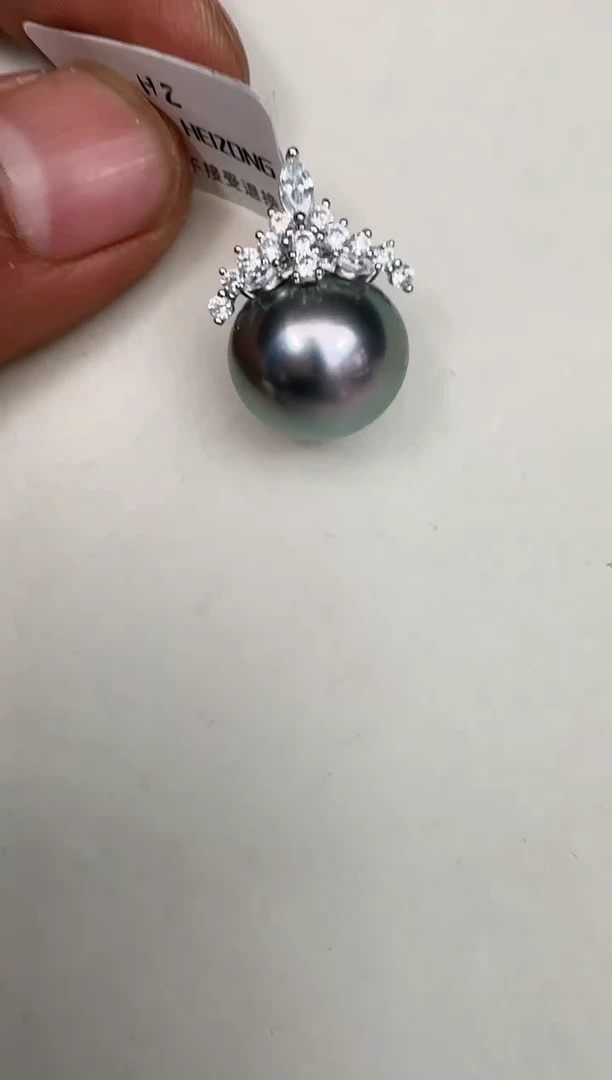 颈饰银S925镶嵌海水珍珠吊坠
