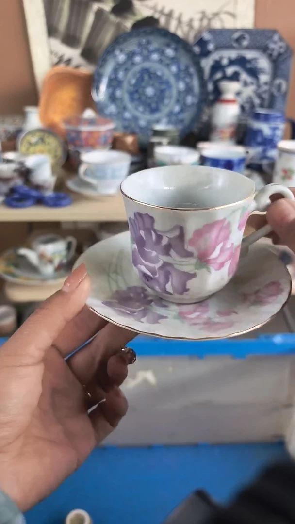 其他陶咖啡杯小花