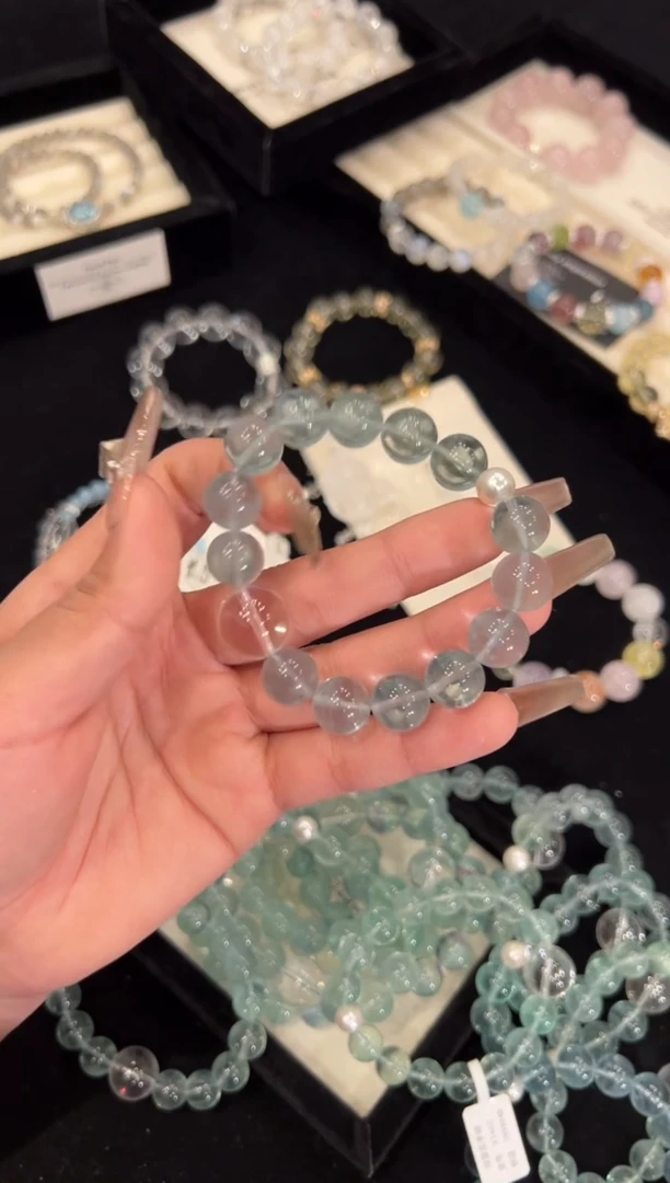 【闪购商品】水晶手链合金绿萤石手链x1402