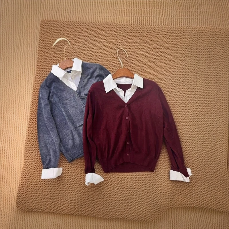 【锦衣服饰】2611新款假两件针织衫