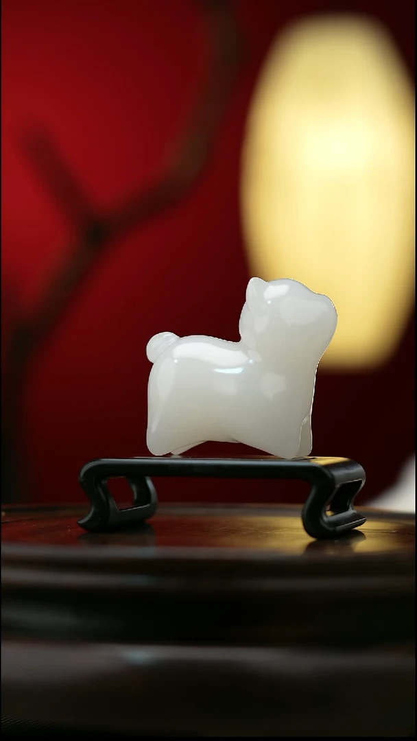 玉【旺财小狗】天然玉石摆件