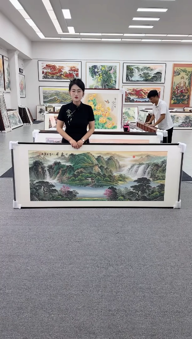 国画手绘  219*88  旭日东升