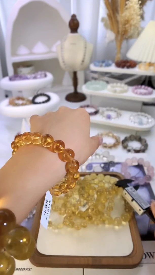 未镶嵌手链水晶暴力黄多样性发其一