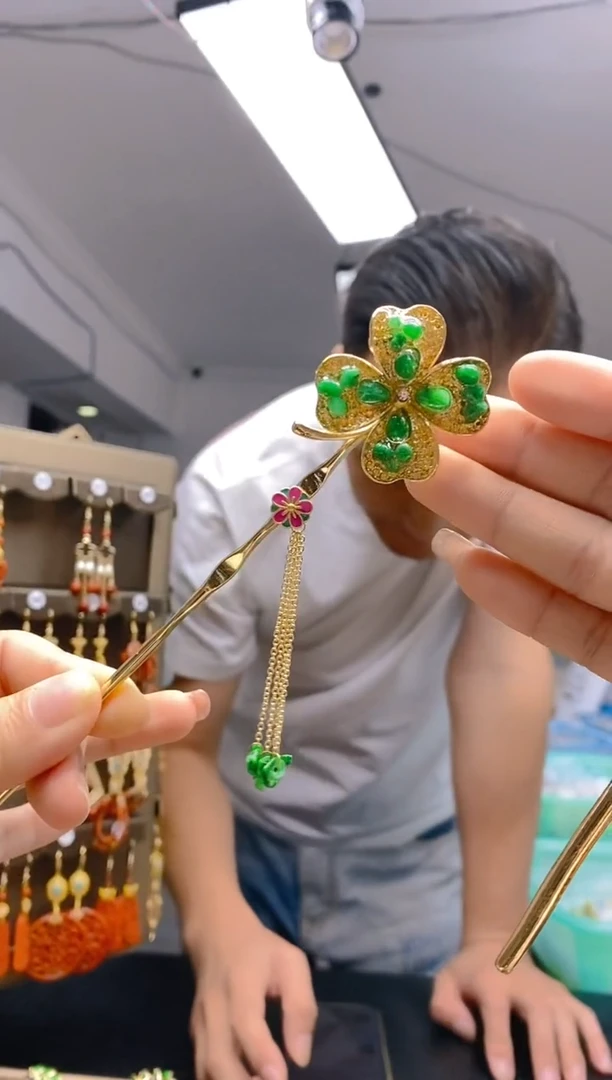 【闪购商品】翡翠耳饰合金142翡翠发簪