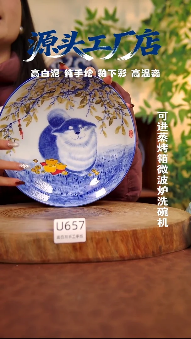 摆件白泥景德镇手工手绘陶瓷【食品级】657