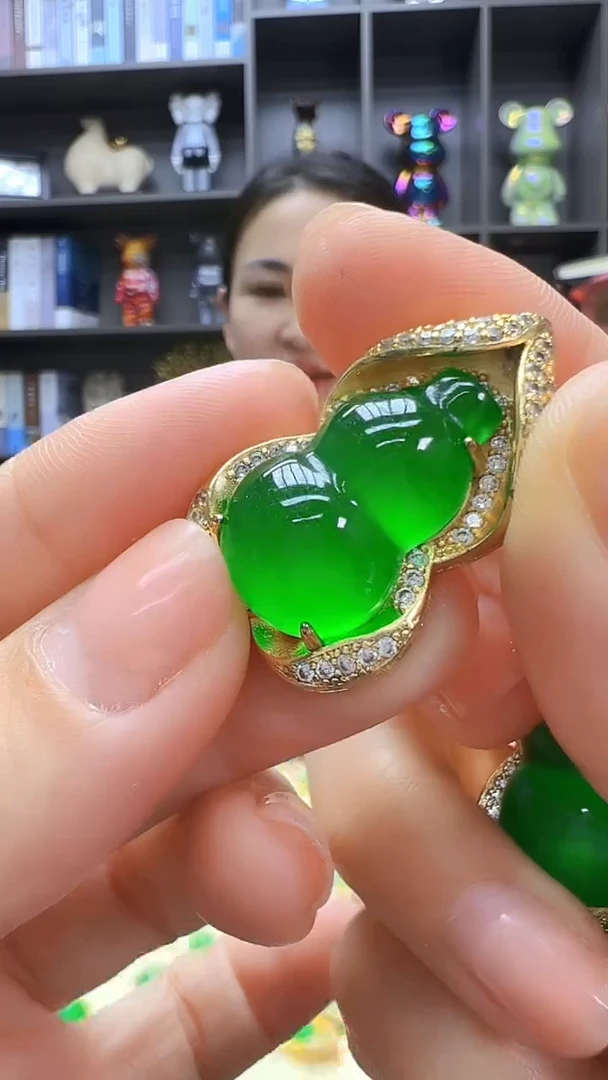 翡翠14K金镶嵌颈饰丹丹diy劲饰