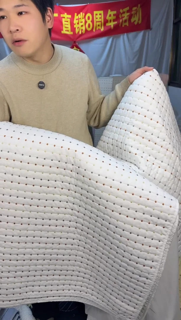 棉纯棉米粒秀白色150*200单床盖