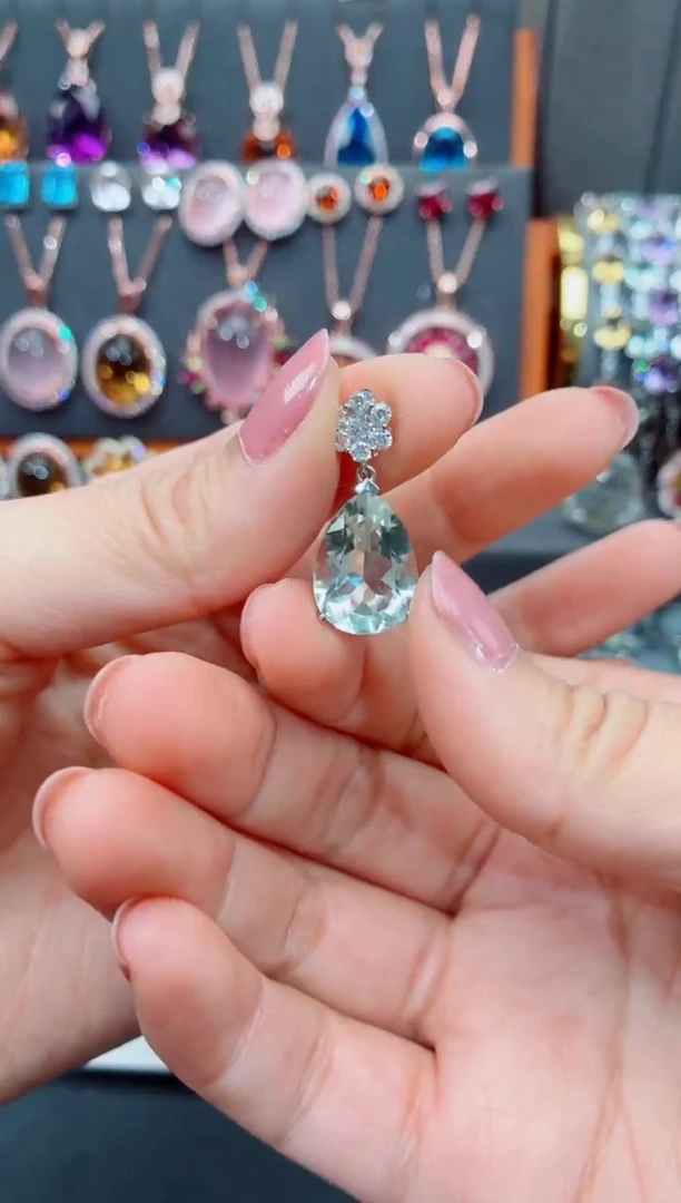 吊坠(赠链)银S925镶嵌水晶水晶吊坠