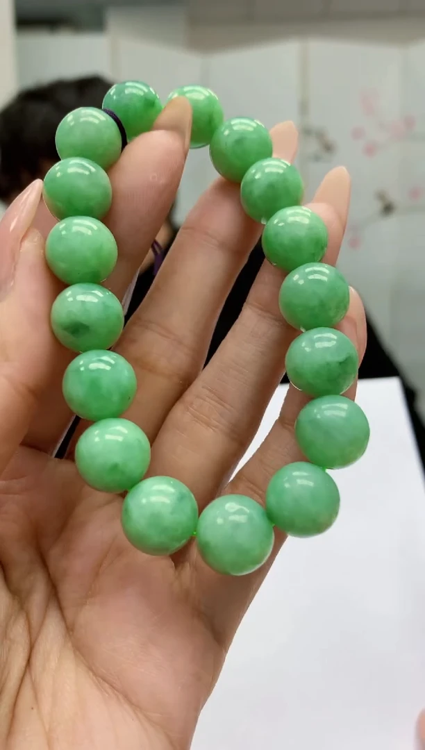 【闪购商品】定制翡翠未镶嵌5060MM-毛货手串64