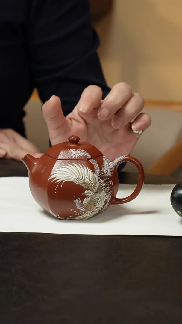 茶壶紫砂妈****啦朱泥大红袍紫砂壶