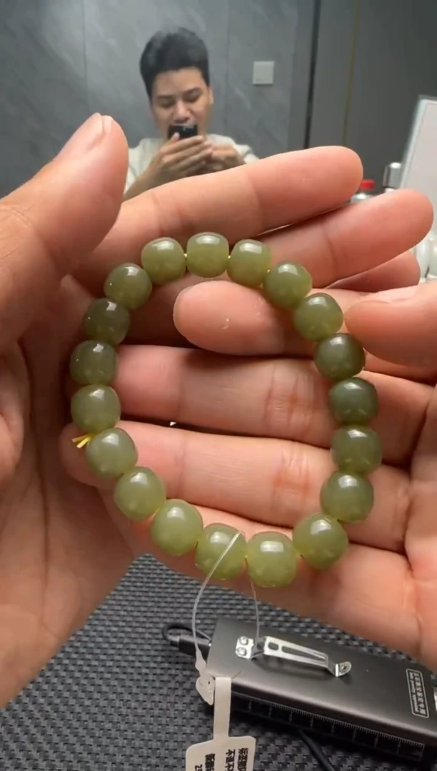 未镶嵌手串和田玉若羌黄口手串卡9x10