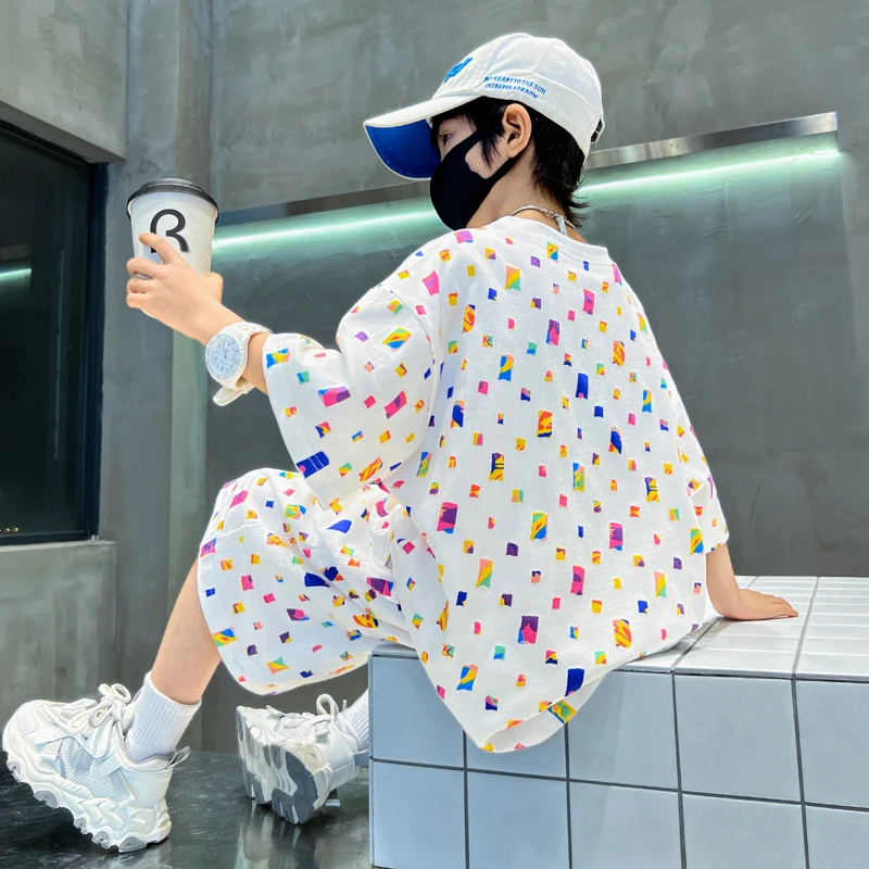 MK&UR.BV男童短裤夏装套装2025儿童夏款运动夏季男孩薄款酷帅气潮