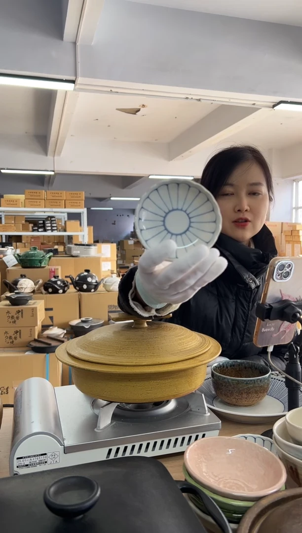 陶瓷菊线平盘2只装