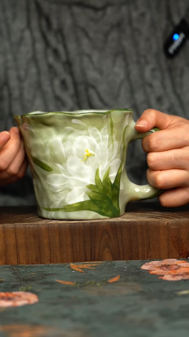 杯釉下彩手工手绘同款陶器