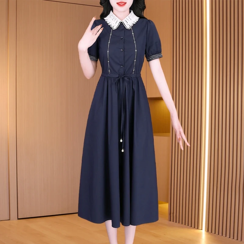 拉夏贝尔十三行品牌连衣裙女夏季2025新款今年流行高端小个子裙子