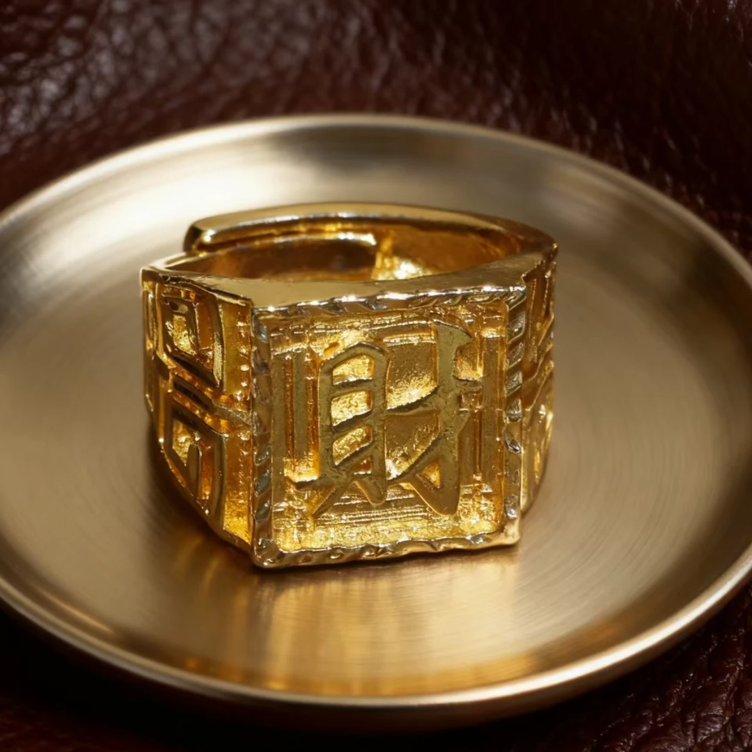 铜合金戒指 招财进宝发财戒指