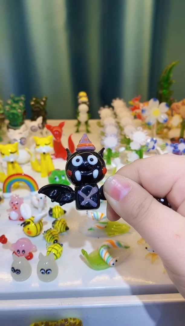 【闪购商品】琉璃手工艺品蝙蝠黑猫