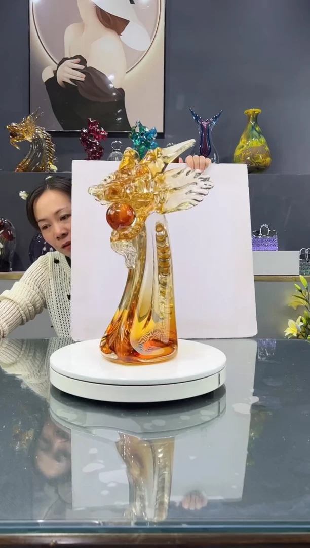 手工艺品琉璃富****夏  水晶琉璃花瓶1个