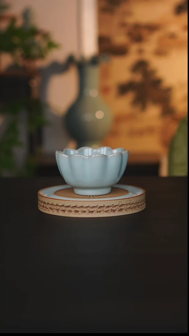 杯子瓷天熙汝瓷莲花温婉一级