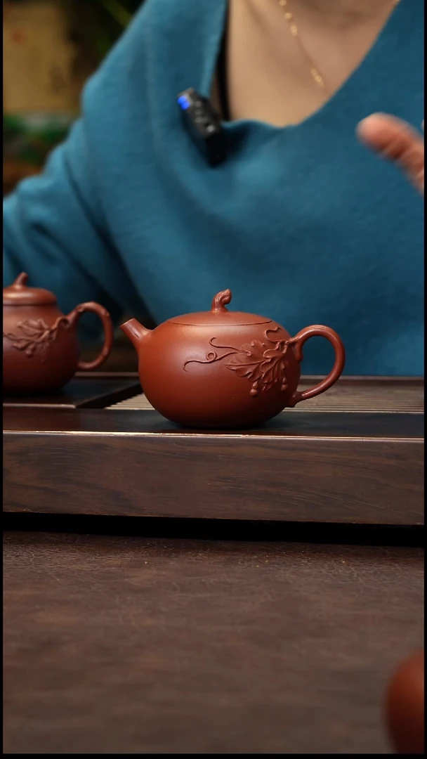 茶壶紫砂朱泥泥绘一粒珠170cc左右
