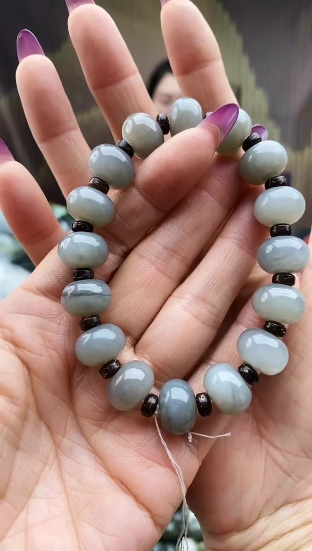 未镶嵌手串和田玉烟紫算盘珠14