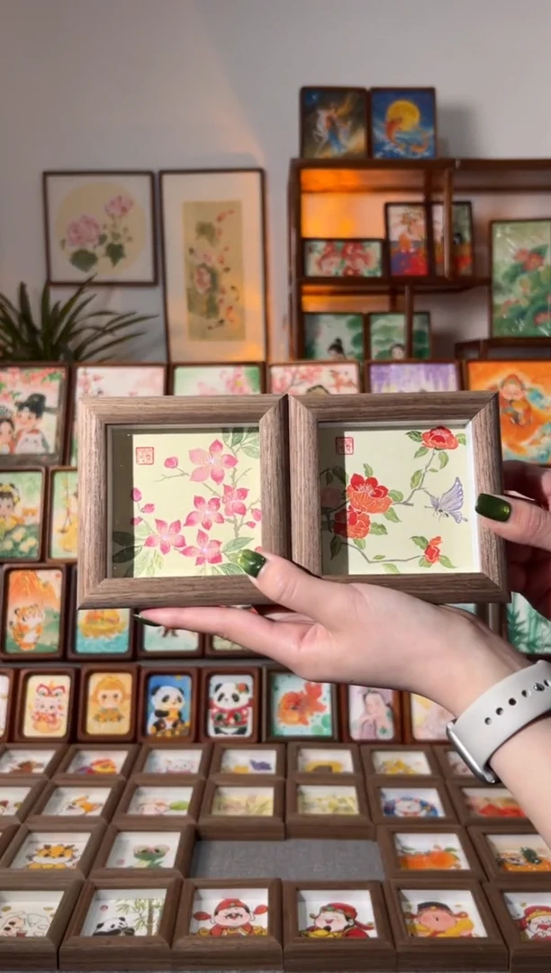 【闪购商品】国画小桃花 小山茶蝴蝶 一组11