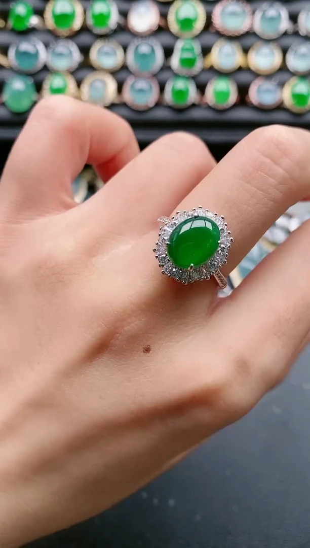 【闪购商品】翡翠戒指银S925镶嵌111111