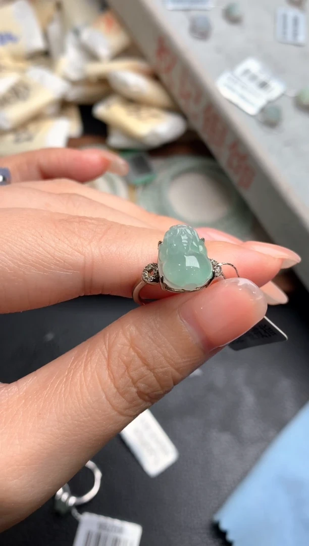银S925镶嵌挂件翡翠一
