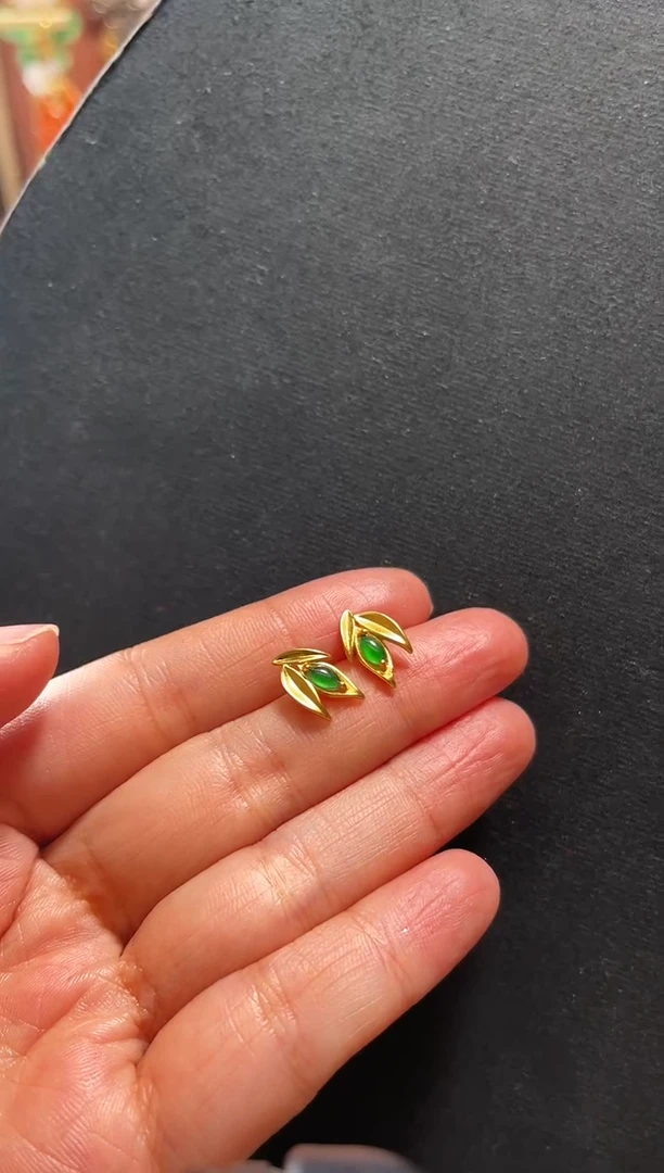 【闪购商品】翡翠耳饰银S925镶嵌支持48小时鉴赏