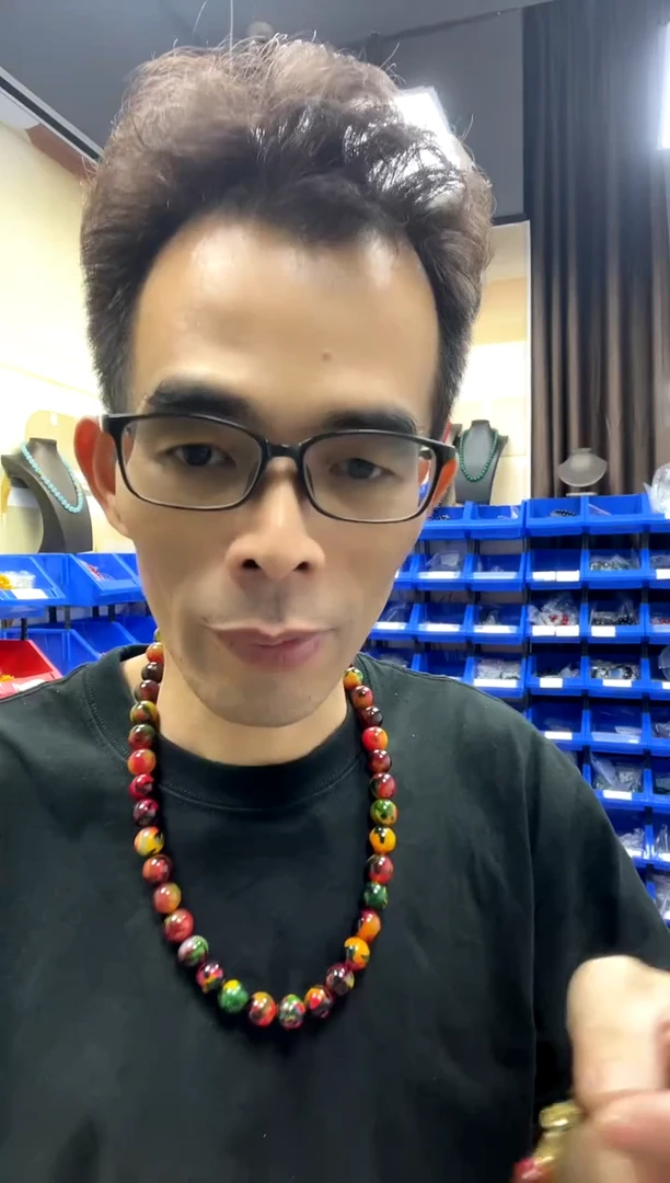 未镶嵌项链玛瑙/玉髓七彩藏红花项链卡14mm 多样性发一