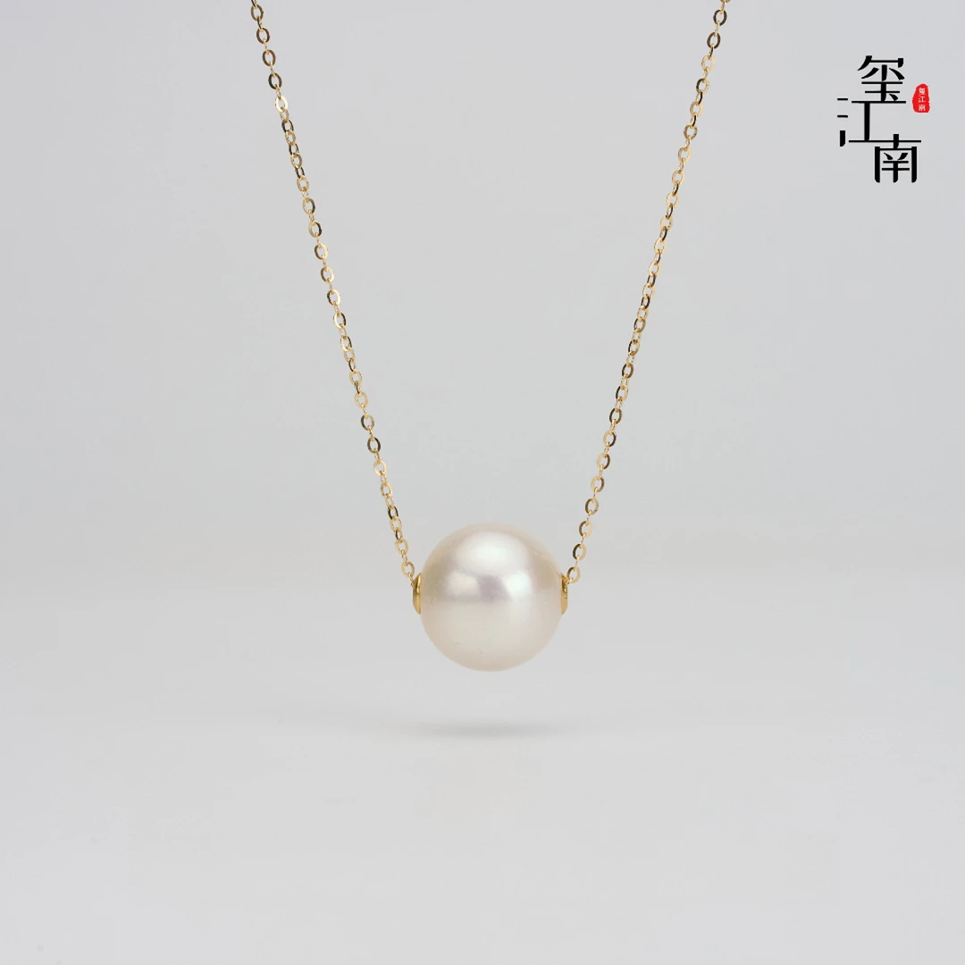 18k路路通｜淡水珍珠吊坠G18k金11～12mm赠银链 FD044