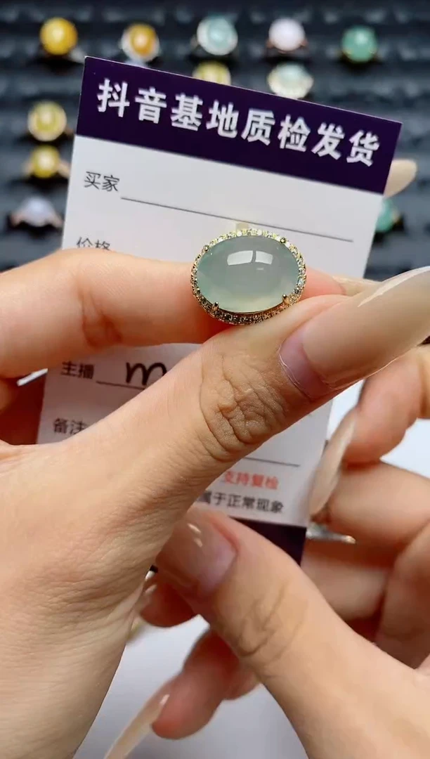 翡翠戒指银S925镶嵌.