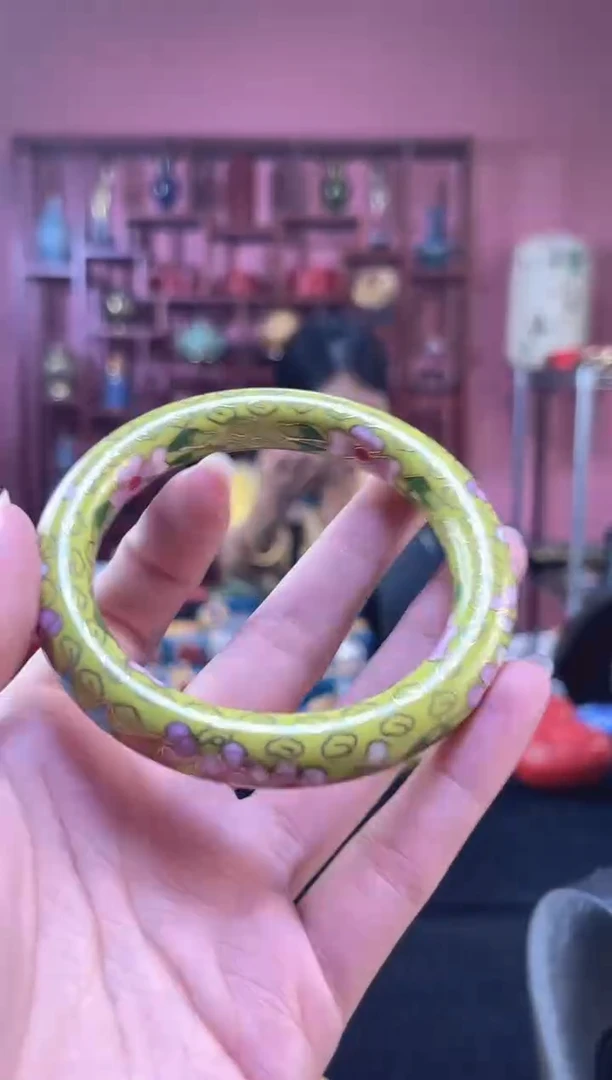 非遗技艺 景泰蓝手镯 嫩绿
