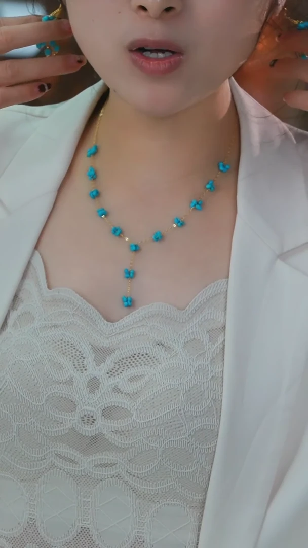 【闪购商品】绿松石项链银S925镶嵌发货一件