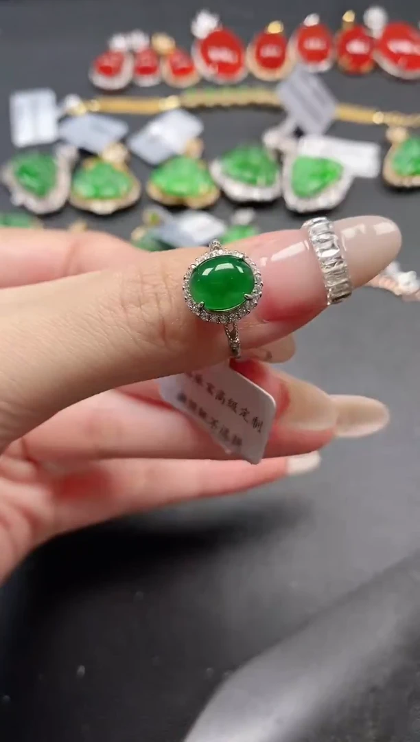 银S925镶嵌戒指翡翠51151