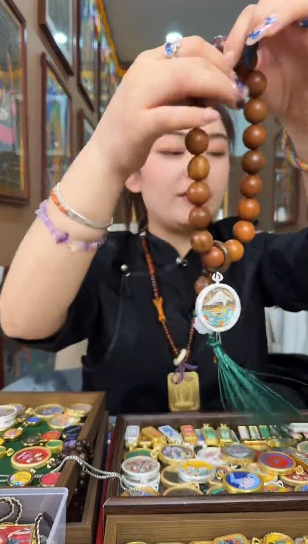 吊坠冈仁波齐山手串-热贡纯手绘唐卡